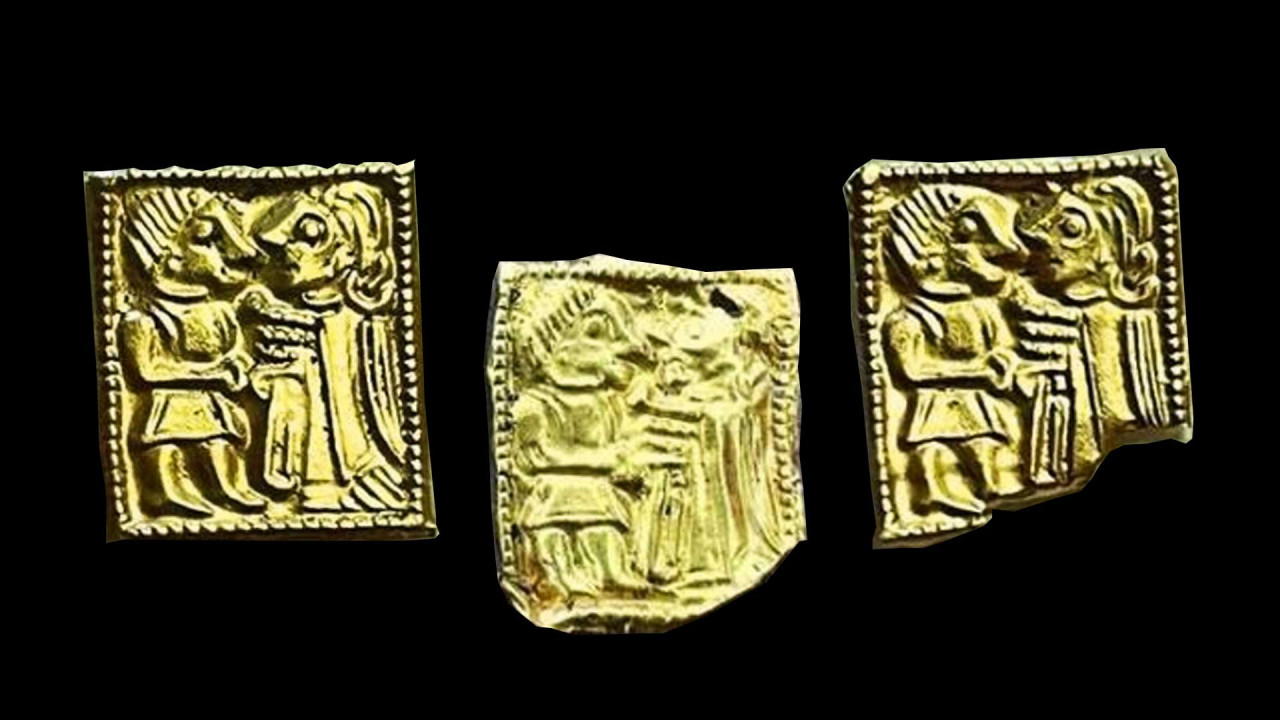 Amulettes en or dans un temple païen, vieilles de 1 400 ans.
