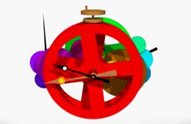Mécanisme intérieur d'Anticythère à engrenages