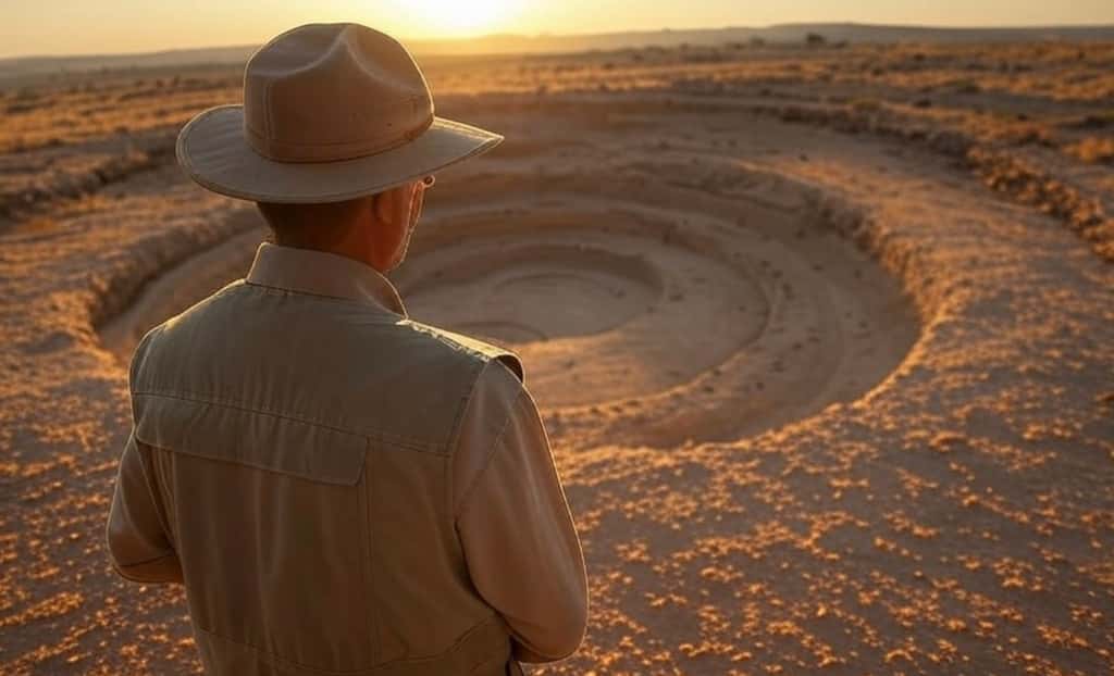 Anneaux gravés dans la roche en Australie au XVIe siècle.