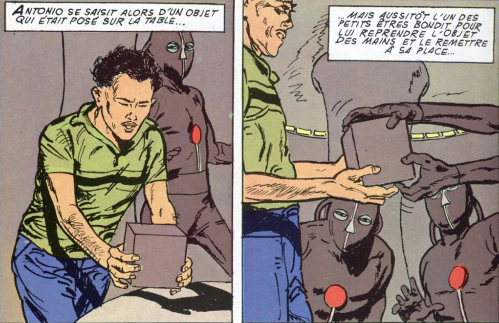 Antonio Villas quitte l'aéronef des humanoïdes, au Brésil, la nuit du 15 octobre 1957.