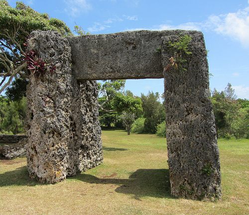 Arche de pierre à Tongatapu, dans l'océan Pacifique.