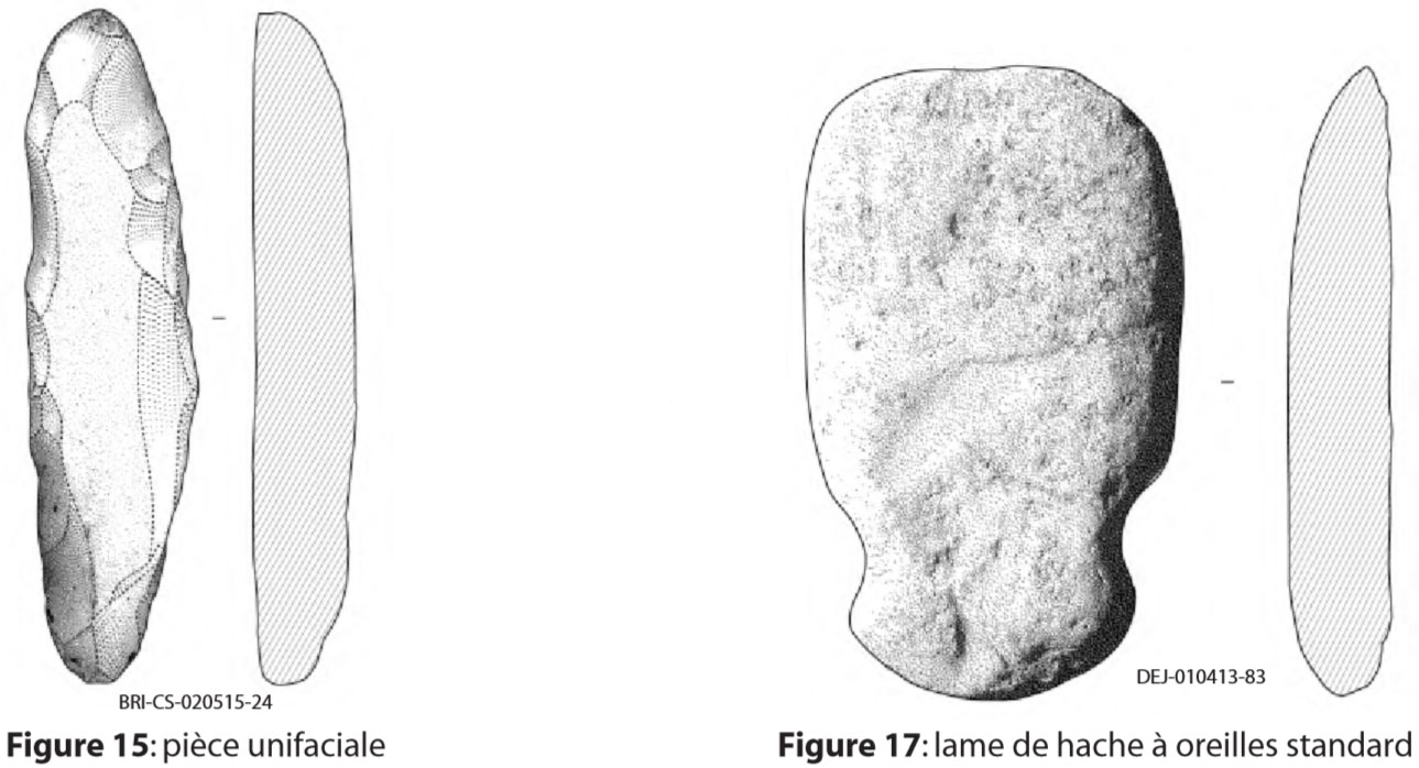 Pièces unifaciales à la Guadeloupe, dans les Petites Antilles.