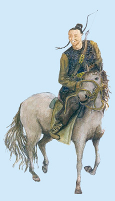 Barbares hurleurs à cheval.
