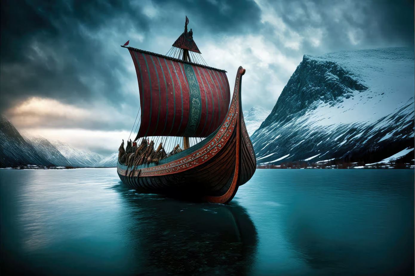 Bateau viking en Islande.