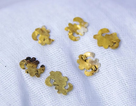 Bijoux d'un tertre funéraire, du peuple Saka au Kazakhstan, il y a 4 600 ans.