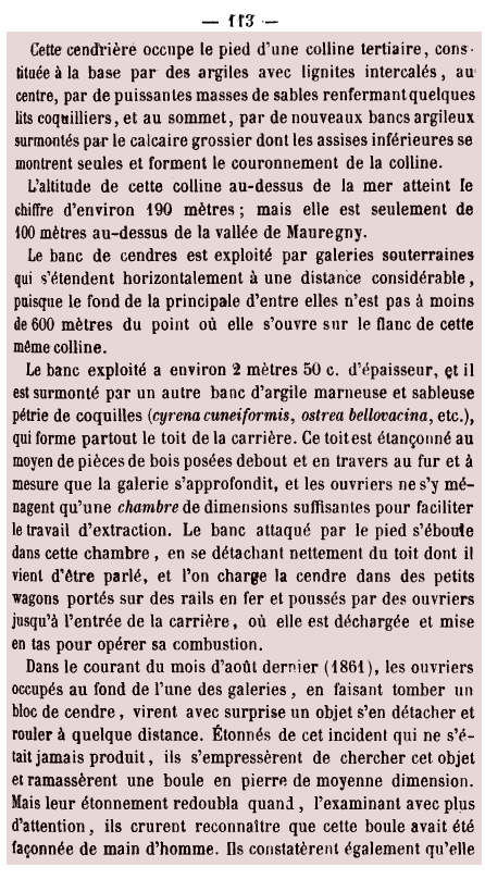 Bulletin de presse concernant une boule de fabrication humaine à Laon en France, août 1862.