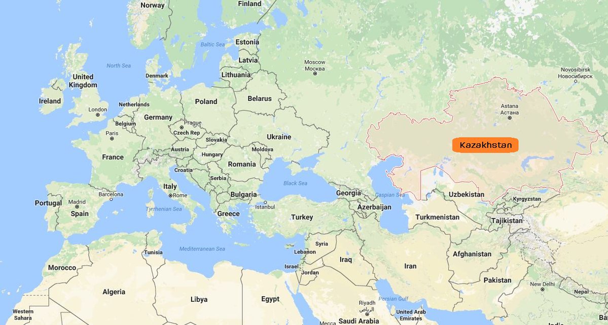 Cartographie d'Astana, région de Karaganda au Kazakhstan.