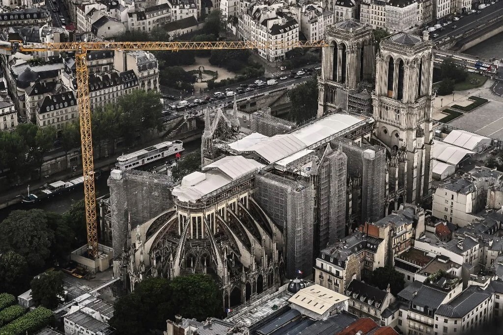 Cathédrale Notre-Dame de Paris, après l'incendie du 15 avril 2019.