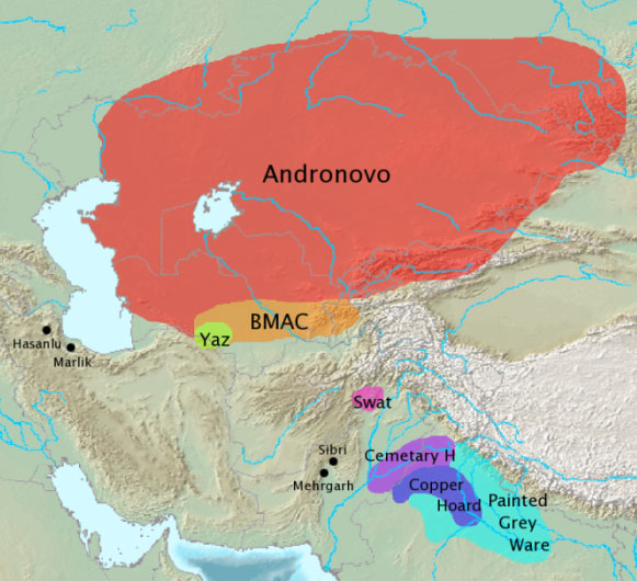 Cartographie de la culture Andronovo en Chine.