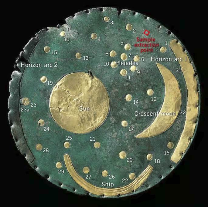 Disque de Nebra en Allemagne vieux de 3 600 ans.
