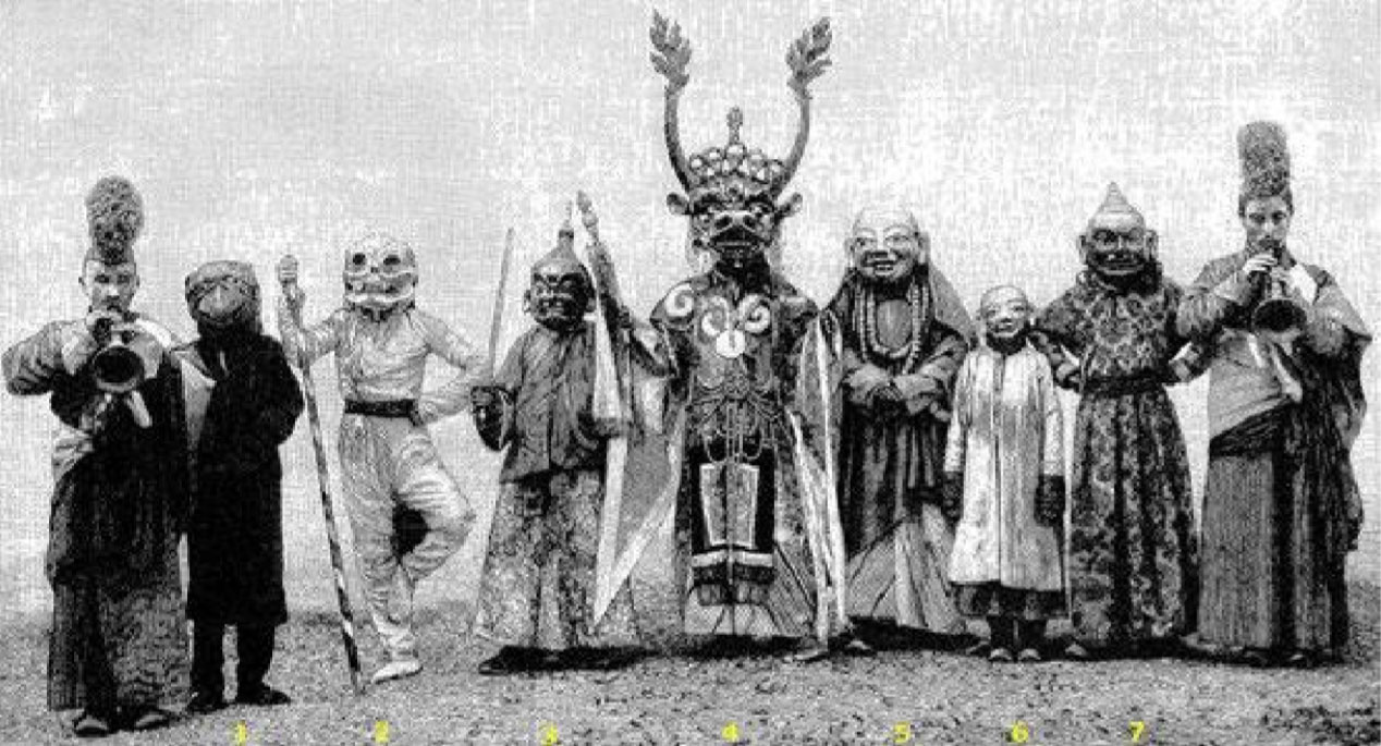 Divinités tibétaines, danse Tsam au Tibet.