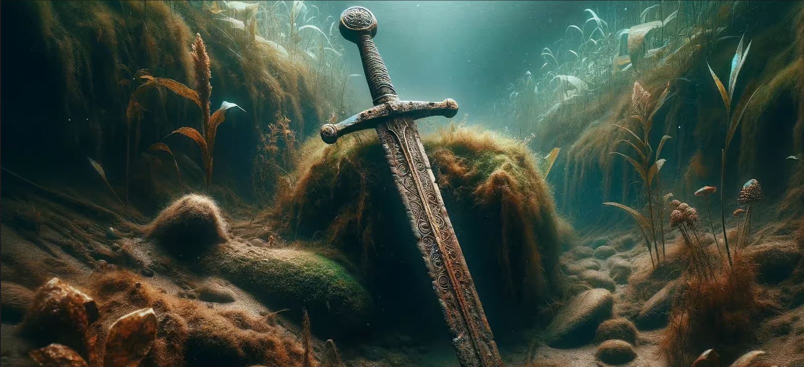 Epée dans le fleuve Vistule en Pologne.