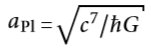 Formule de l'accélération de Planck