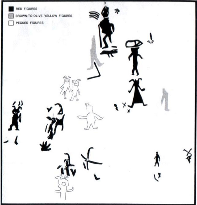 Gravures sur le site de Cueva del Toro, proche de Corinto, au Salvador.