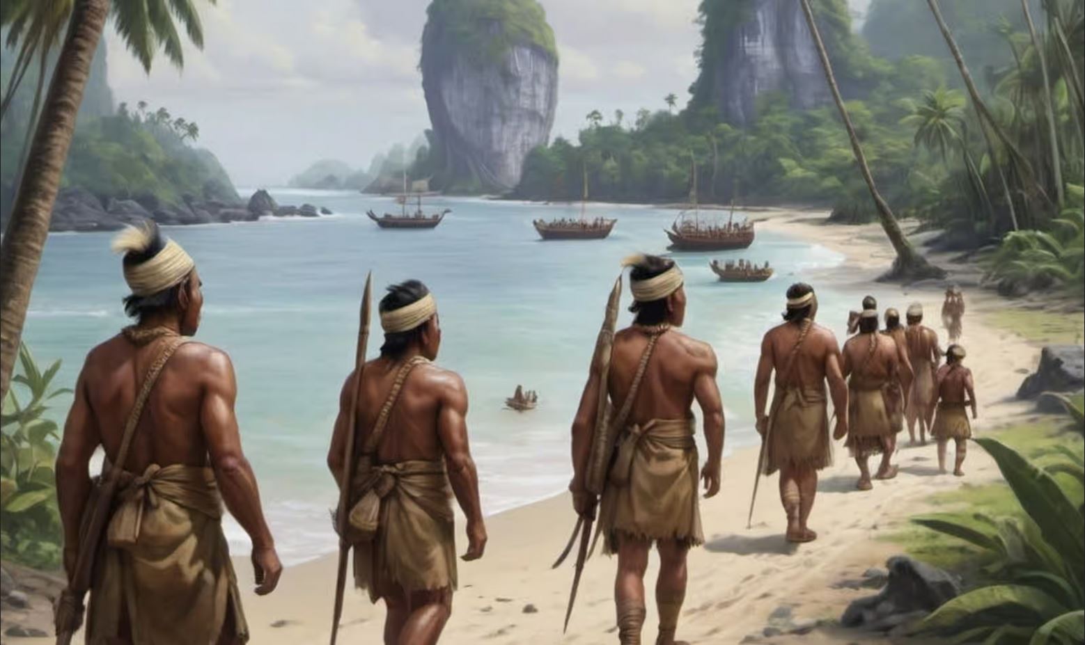 Migration vers la grotte de Mololo sur l'archipel de Raja Ampat en Indonésie.