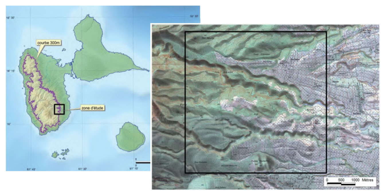 Sites de Féfé en Guadeloupe, dans les Petites Antilles.