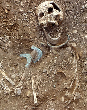 Crâne de l'Homo sapiens à Lechtal en Allemagne.