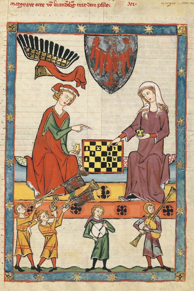 Le Roi Otto IV de Brandenburg jouant aux échecs (1305-1340).