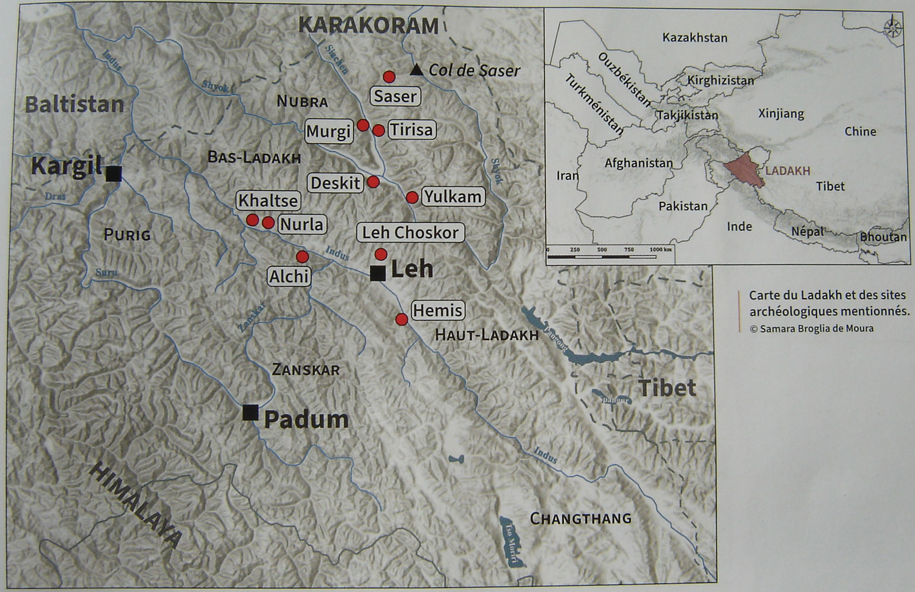 Sites archéologiques au Ladakh.