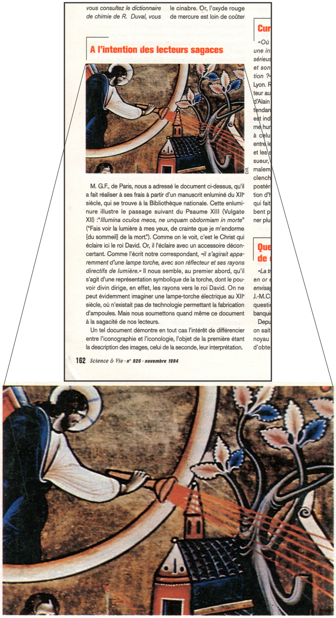 Lampe-torche électrique au temps de Jésus (XII<sup>e</sup> siècle).