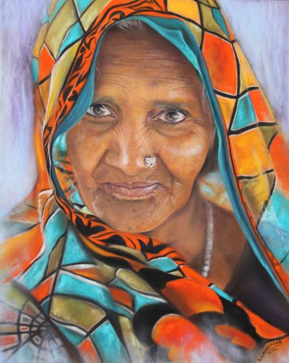 Sourire coloré (pastelliste Lysiane Lagauzère)