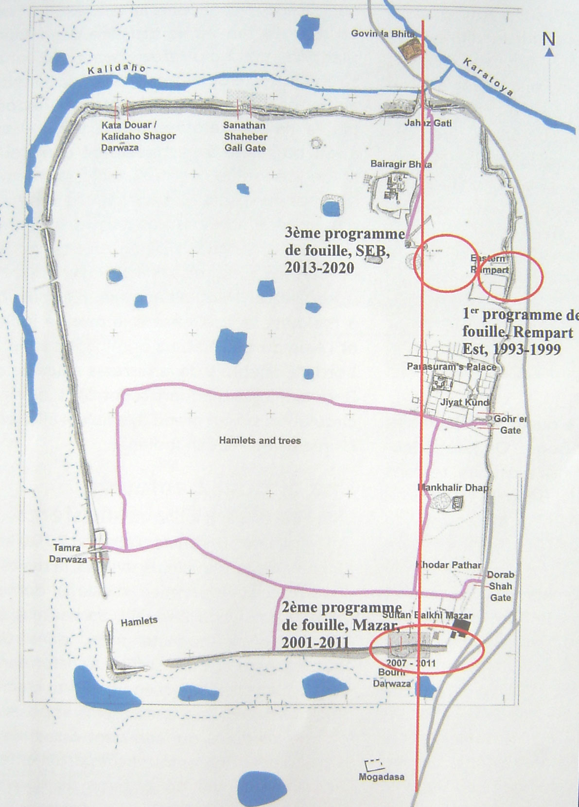 Plan de Mahasthangard au Bangladesh.