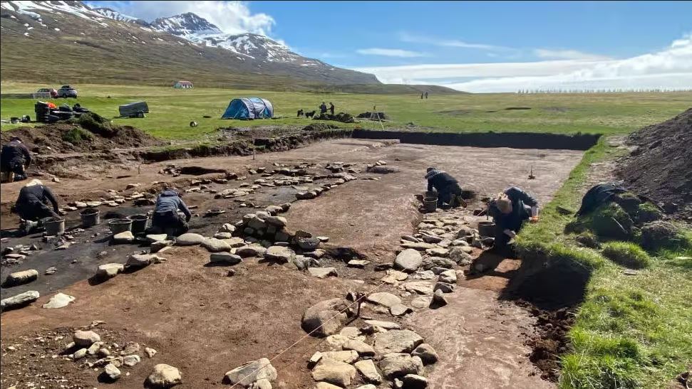 Maison longue viking en Islande.