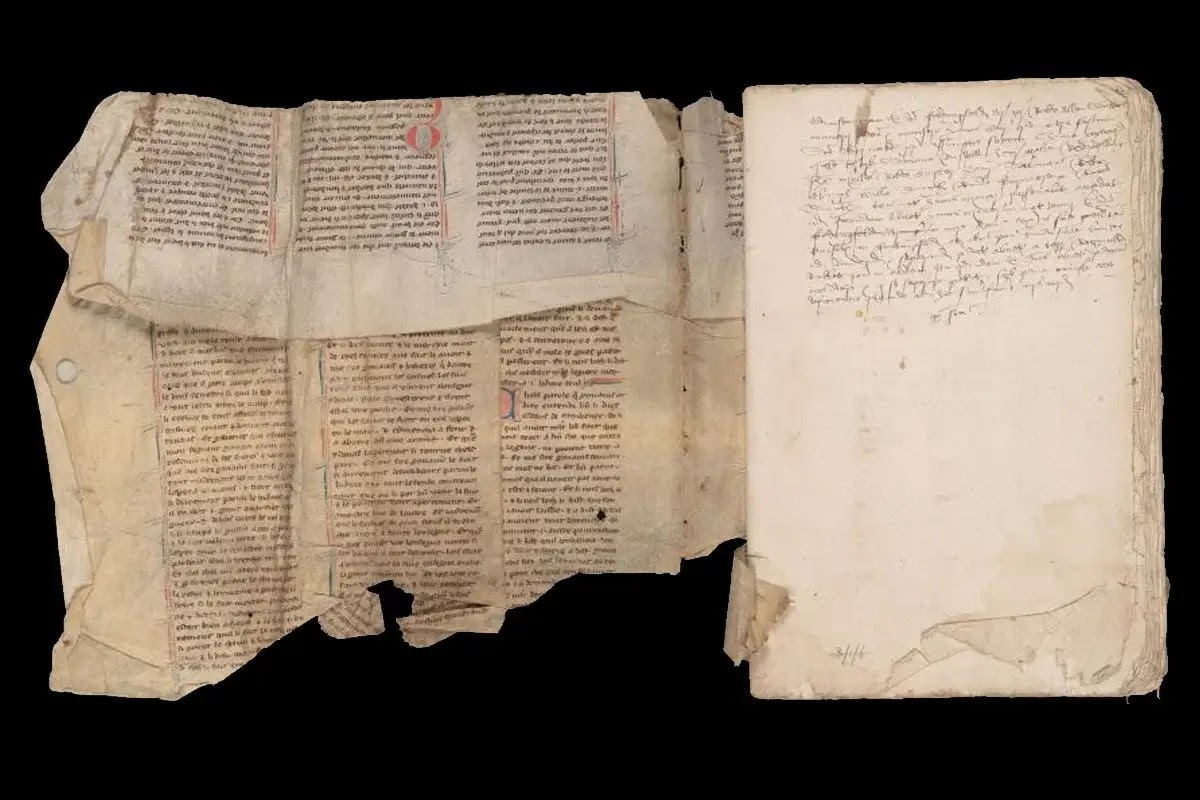 Manuscrit médiéval de la Suite Vulgate du Merlin.
