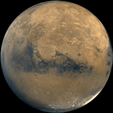 Face visible de la planète Mars