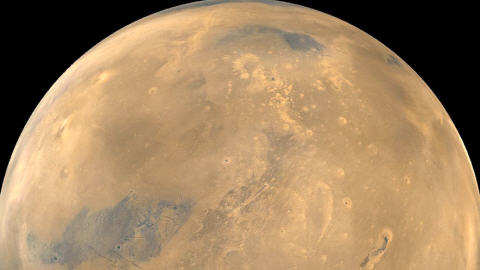 Planète Mars enneigée