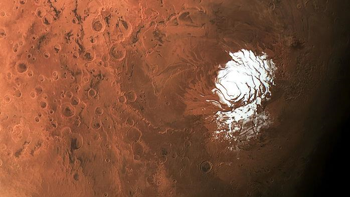 Planète Mars en eau
