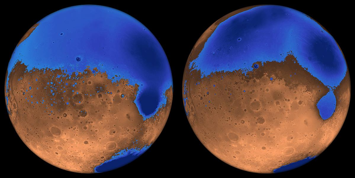 Planète Mars en eau