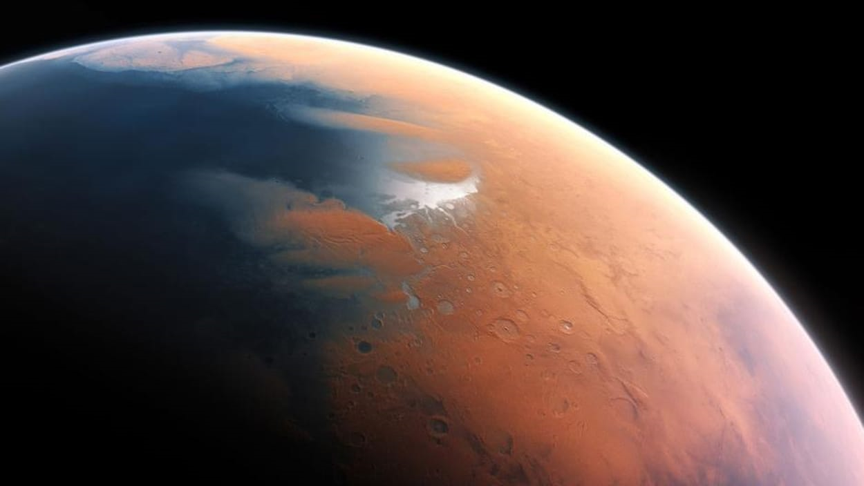 Planète Mars en eau