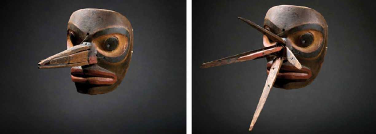 Masque moustique kwakwaka'wakw est doté d'un nez/trompe articulé