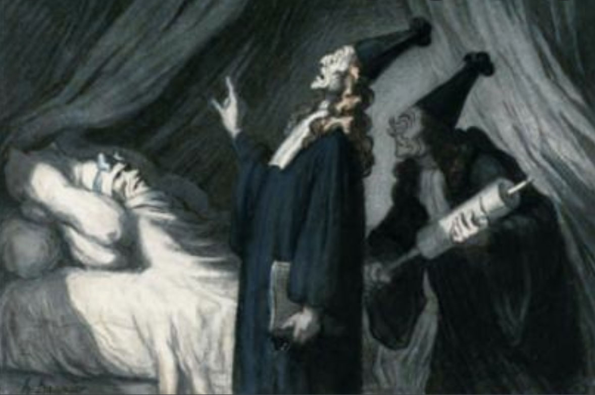 Le Médecin malgrélui, Jean-Baptiste Poquelin, alias Molière.
