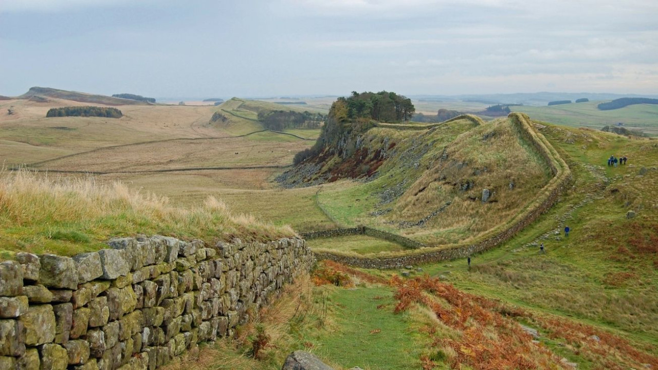 Mur d'Hadrien à Newcastle en Angleterre, vieux de 1 900 ans.