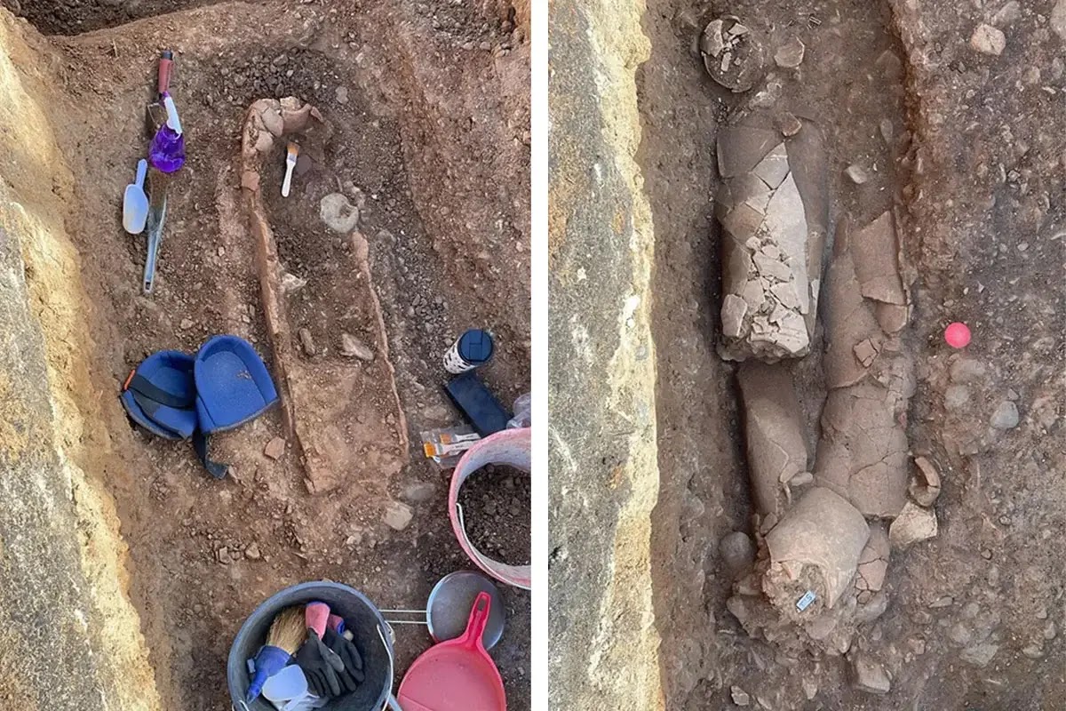 Nécropole punique à Sestu en Sardaigne, vieille de 2 300 ans.