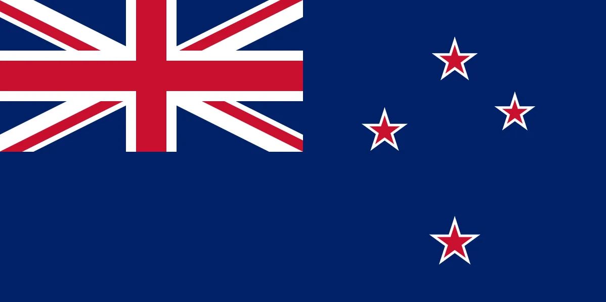Constellation de la Croix du Sud (Crux) sur le drapeau de la Nouvelle-Zélande.