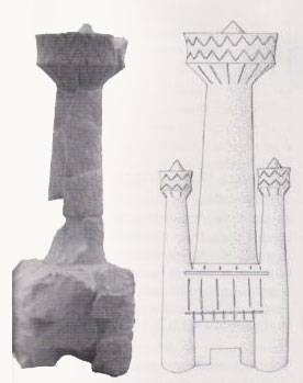 Modèle en pierre d'un nuraghe complexe de Mont'e Prama à Cabras en Sardaigne.