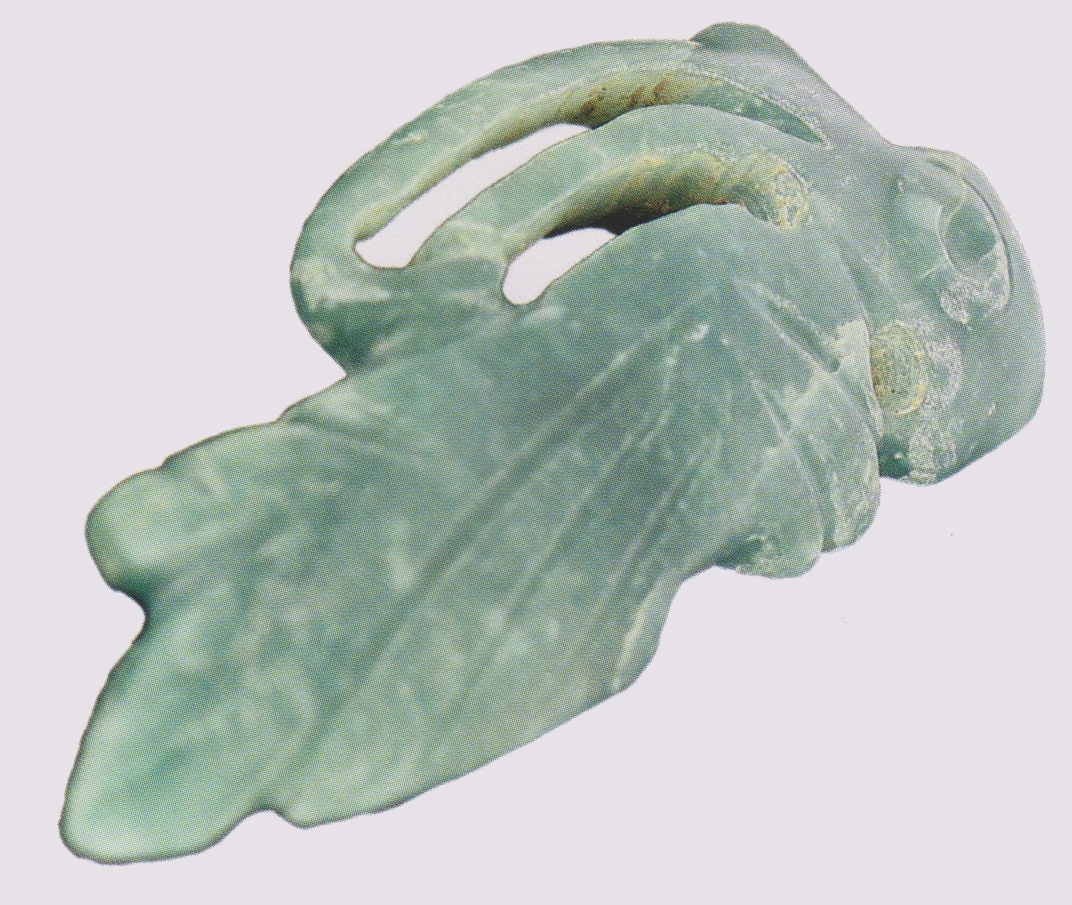 Oiseau marin en forme de pendentif en jade, d'origine aztèque, en provenance du golfe du Mexique