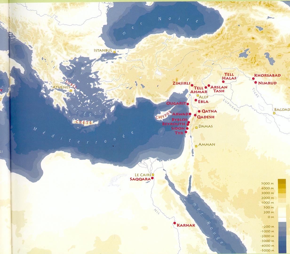 Carte du monde phénicien