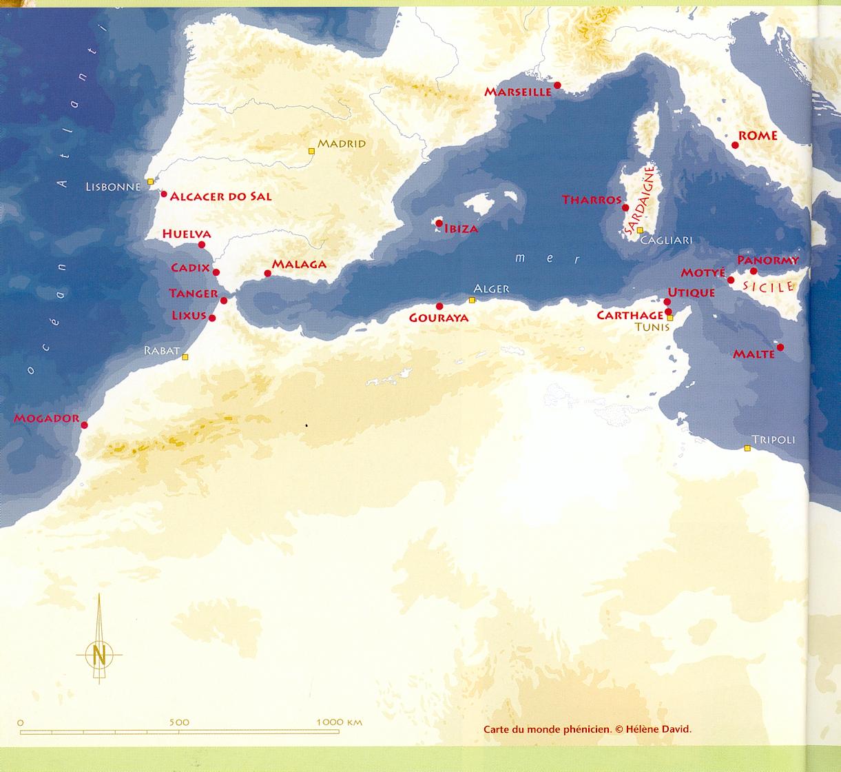 Carte du monde phénicien