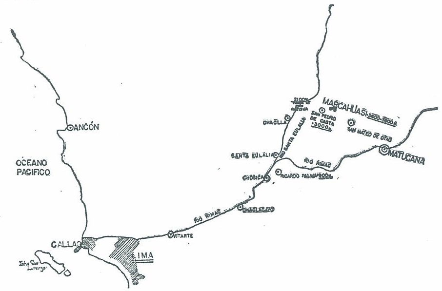 Carte du plateau Marcahuasi au Pérou.