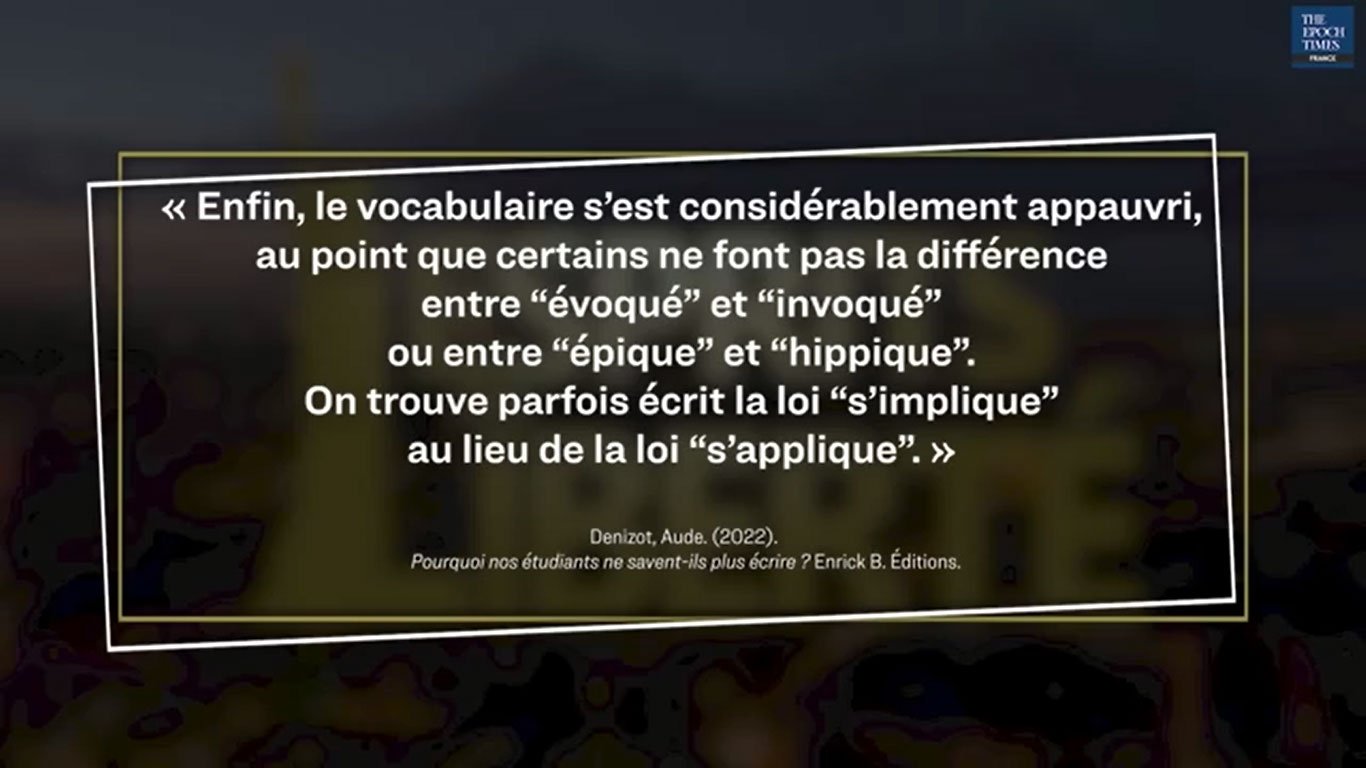 Les mots ou verbes similaires à la syllabe près sont confondus (La fabrique du crétin, Aude Denizot).