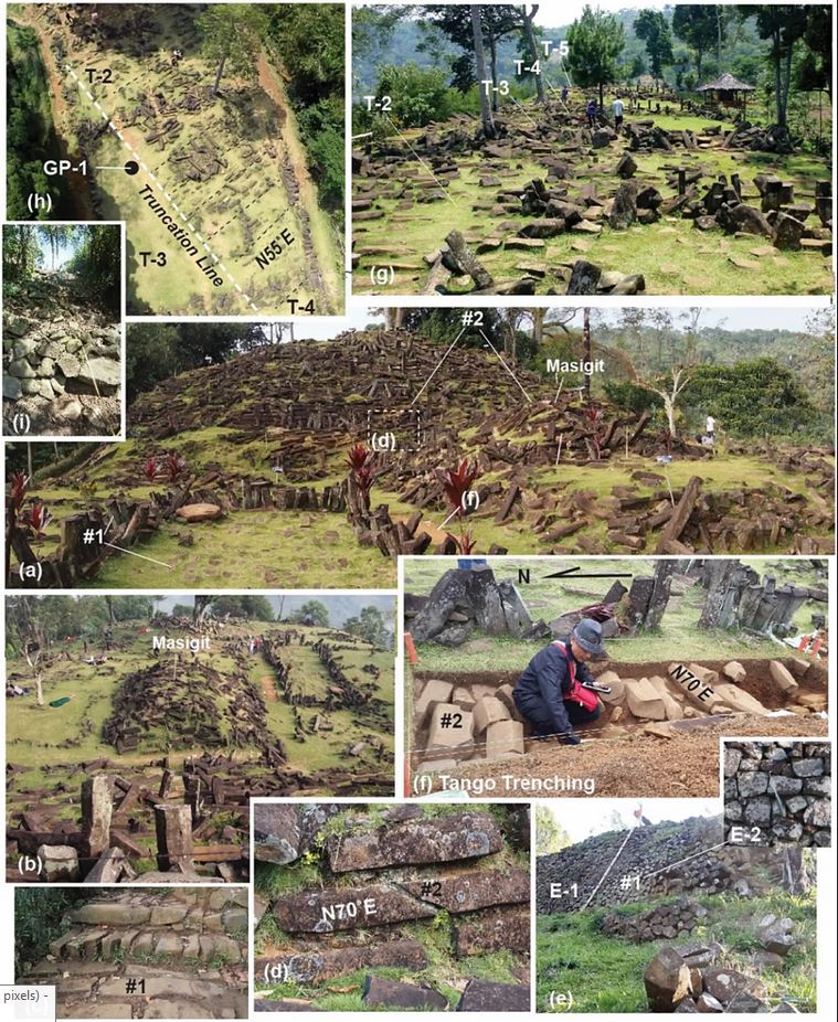 Temple ou pyramide d'Indonésie, vieille de 14000-25000 ans.