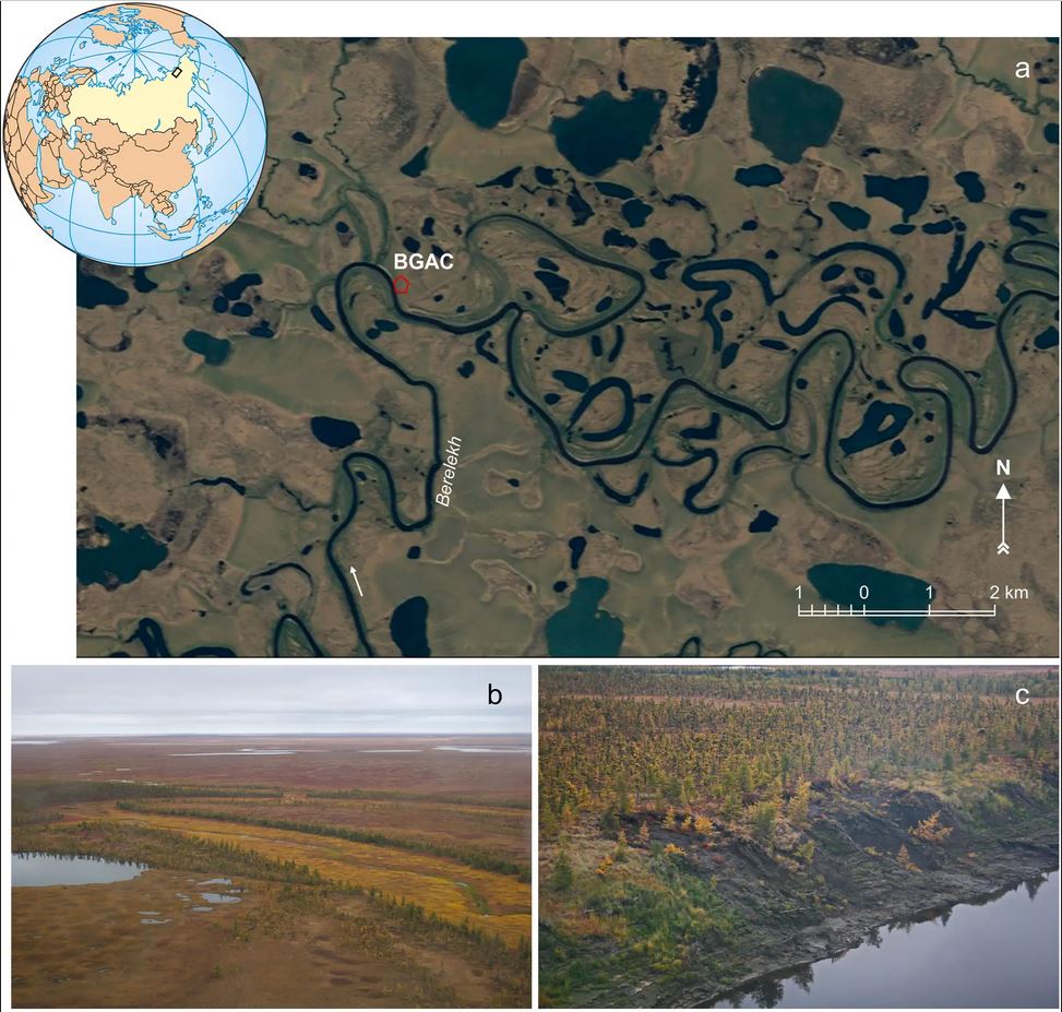 Cartographie de la rivière Berelekh en Sibérie.