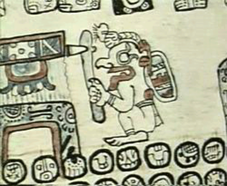 Guerrier maya ou scaphandrier muni de sa bouteille de plongée ?
