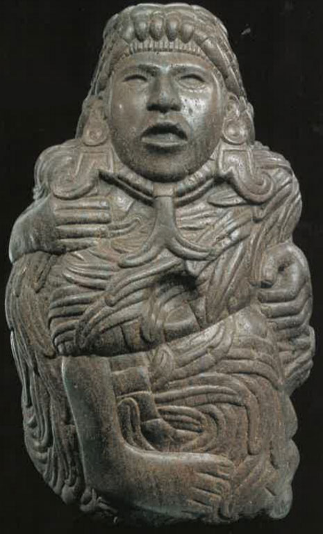 Sculpture du dieu Quetzalcoatl.