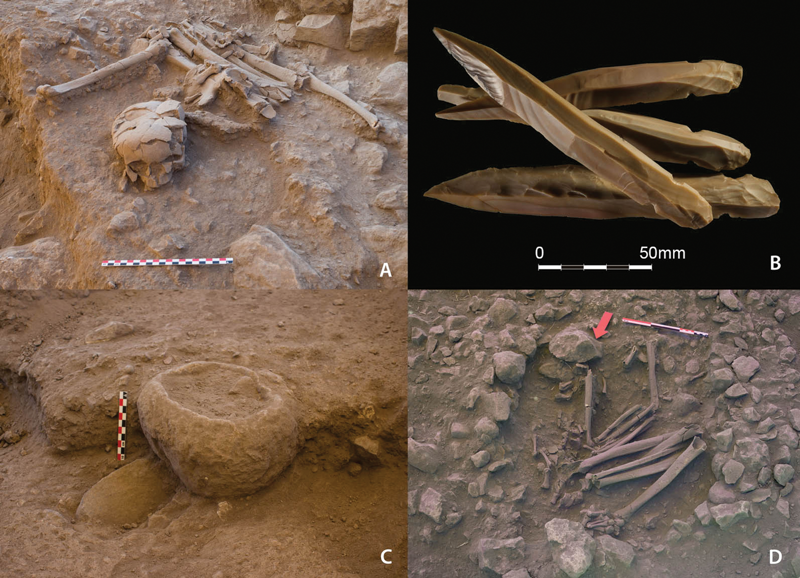 Sépulture à Kharaysin en Jordanie, il y a 9 000 ans.
