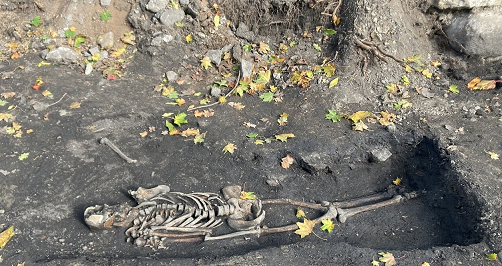 Sépulture médiévale à Viru-Nigula dans le comté de Lääne-Viru en Estonie.